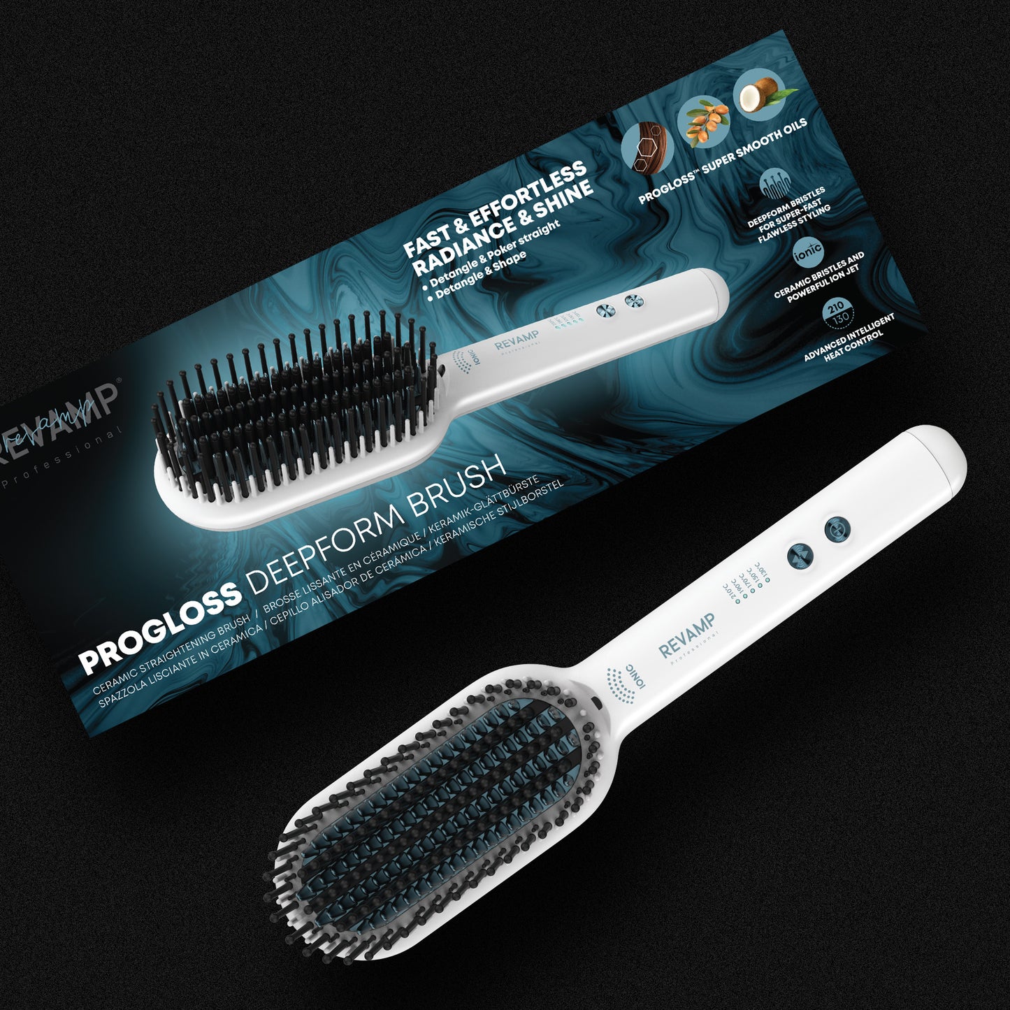 REVAMP Progloss Deepform Ceramic Straightening Brush White BR-1850 četka za kosu