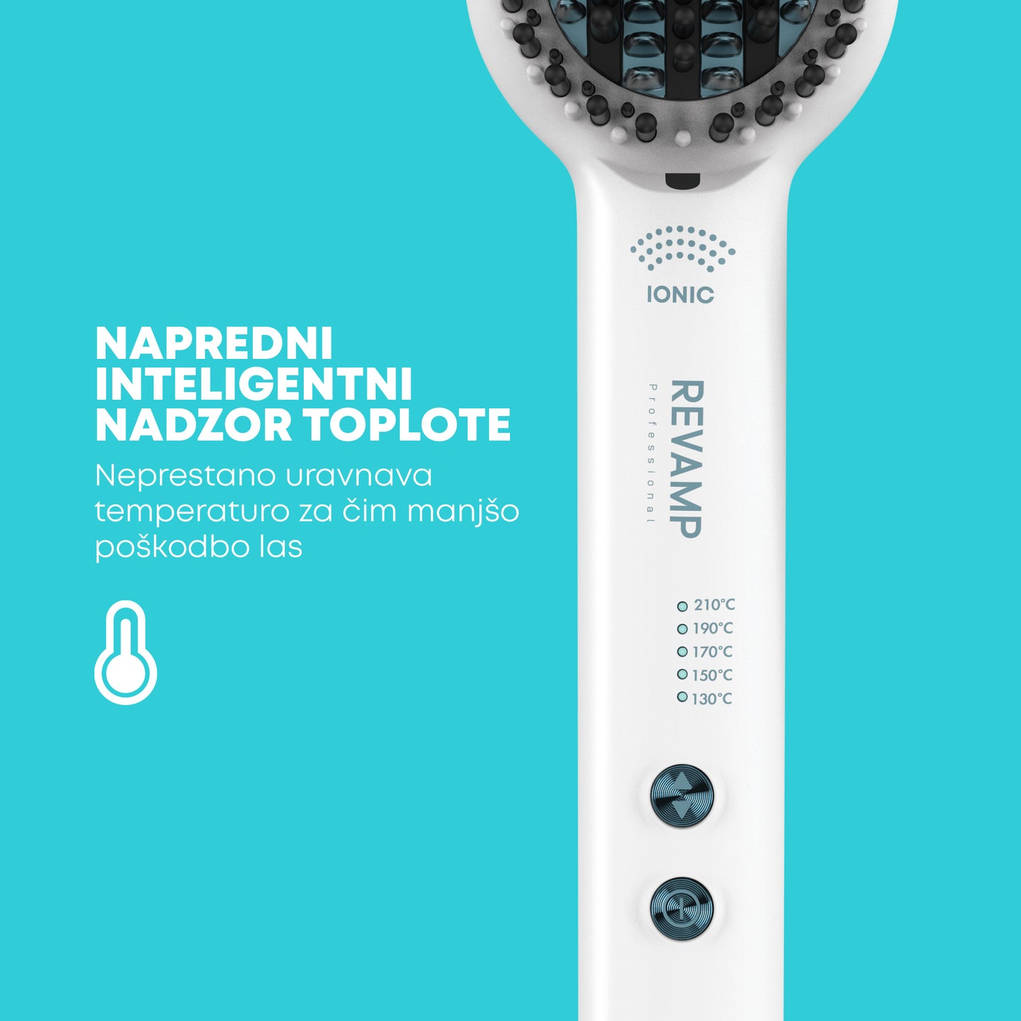 REVAMP Progloss Deepform Ceramic Straightening Brush White BR-1850 četka za kosu