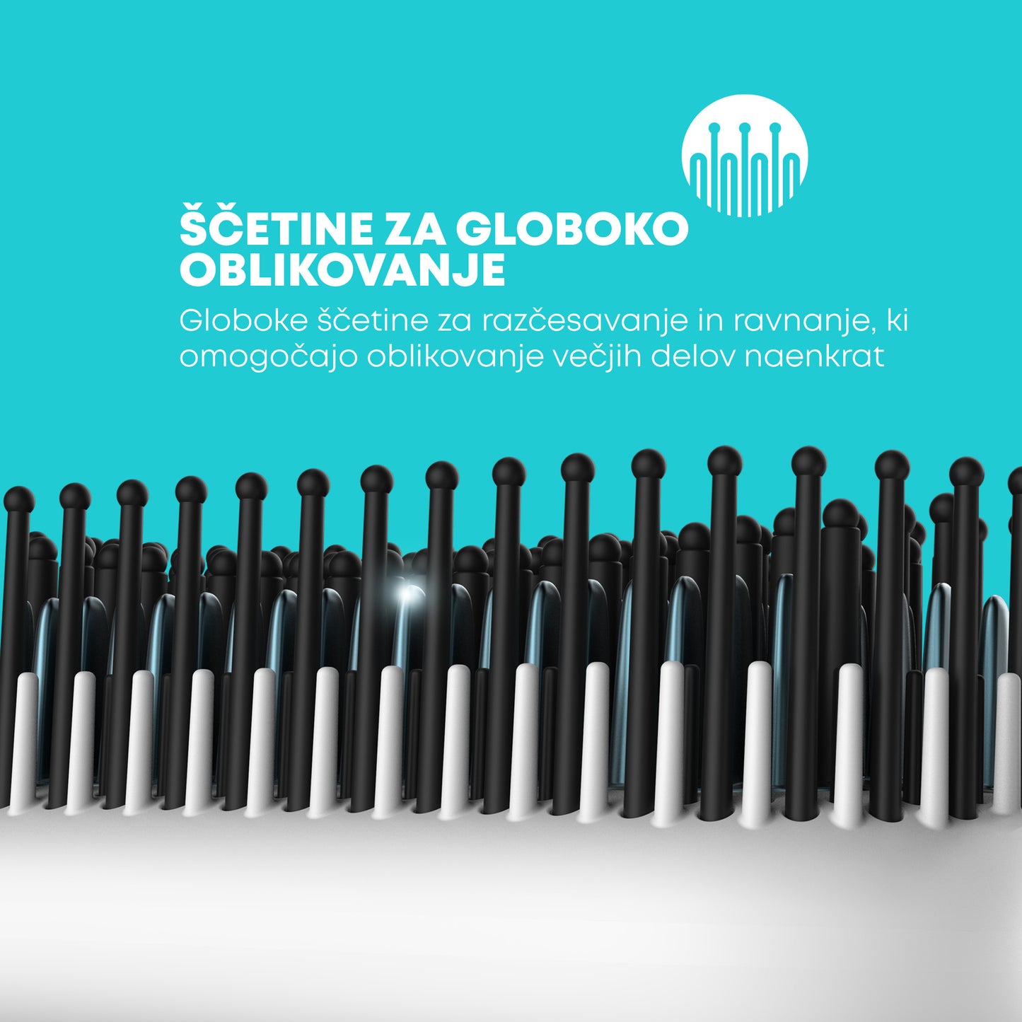 REVAMP Progloss Deepform Ceramic Straightening Brush White BR-1850 četka za kosu