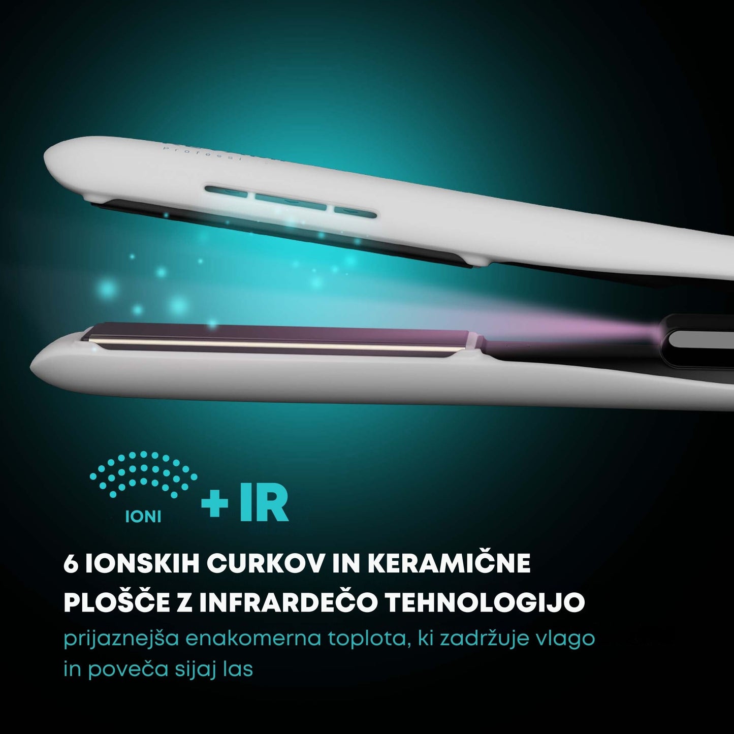 REVAMP Progloss Ion Shine Ceramic Hair Straightener White ST-1850 pegla za kosu