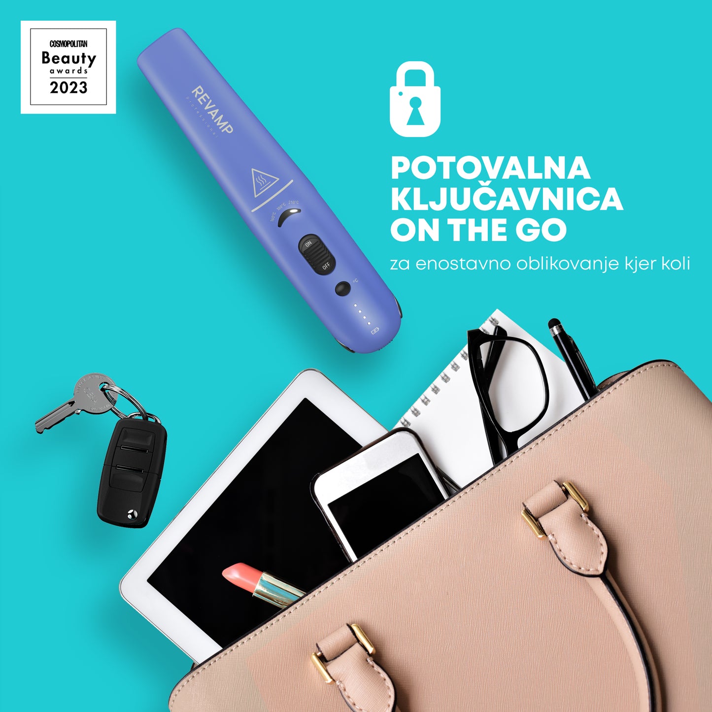 REVAMP Progloss Liberate Cordless Compact ST-1700 bežična pegla za kosu - ljubičaste boje