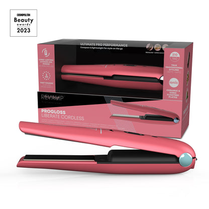 REVAMP Progloss Liberate Cordless Compact ST-1700 bežična pegla za kosu - ružičaste boje