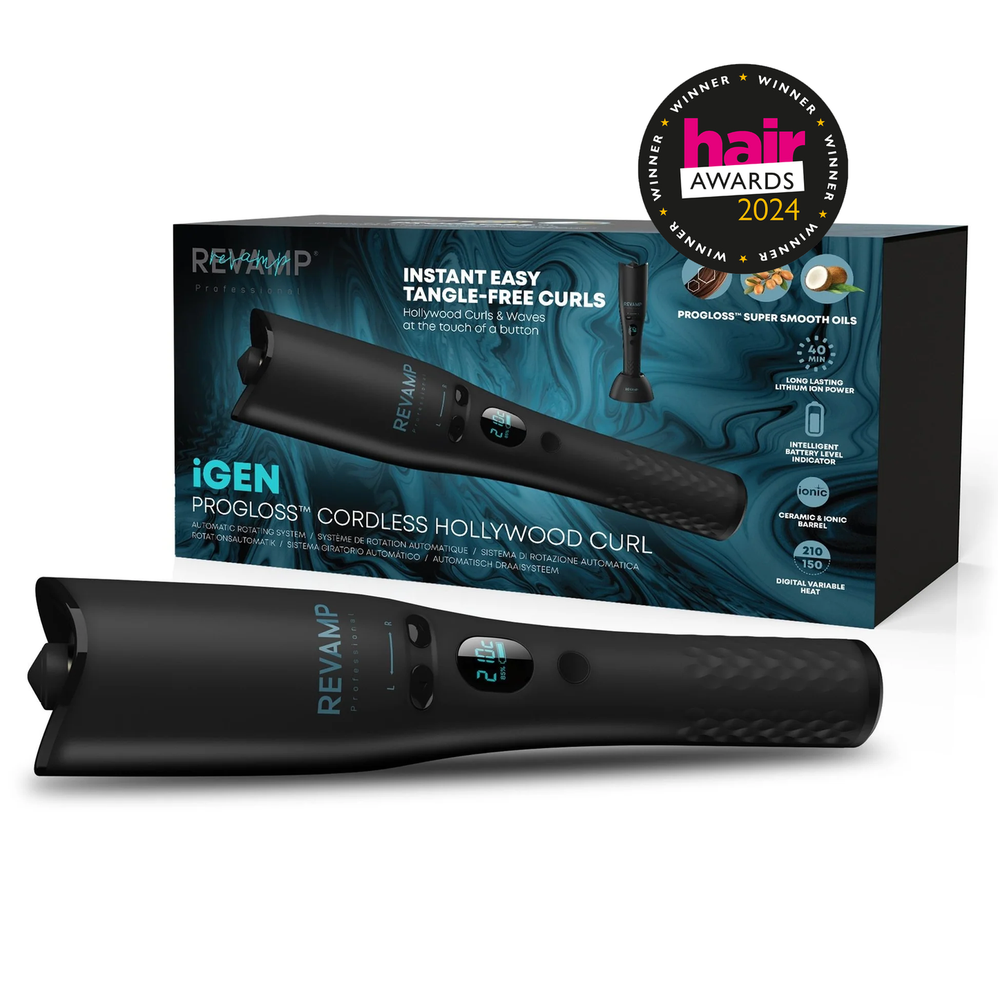 REVAMP iGEN Progloss Hollywood Curl CL-2750 bezžični uvijač za kosu